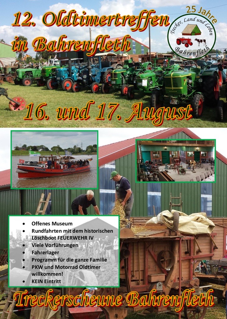 Flyer für unser diesjähriges Trecker- und Oldtimertreffen